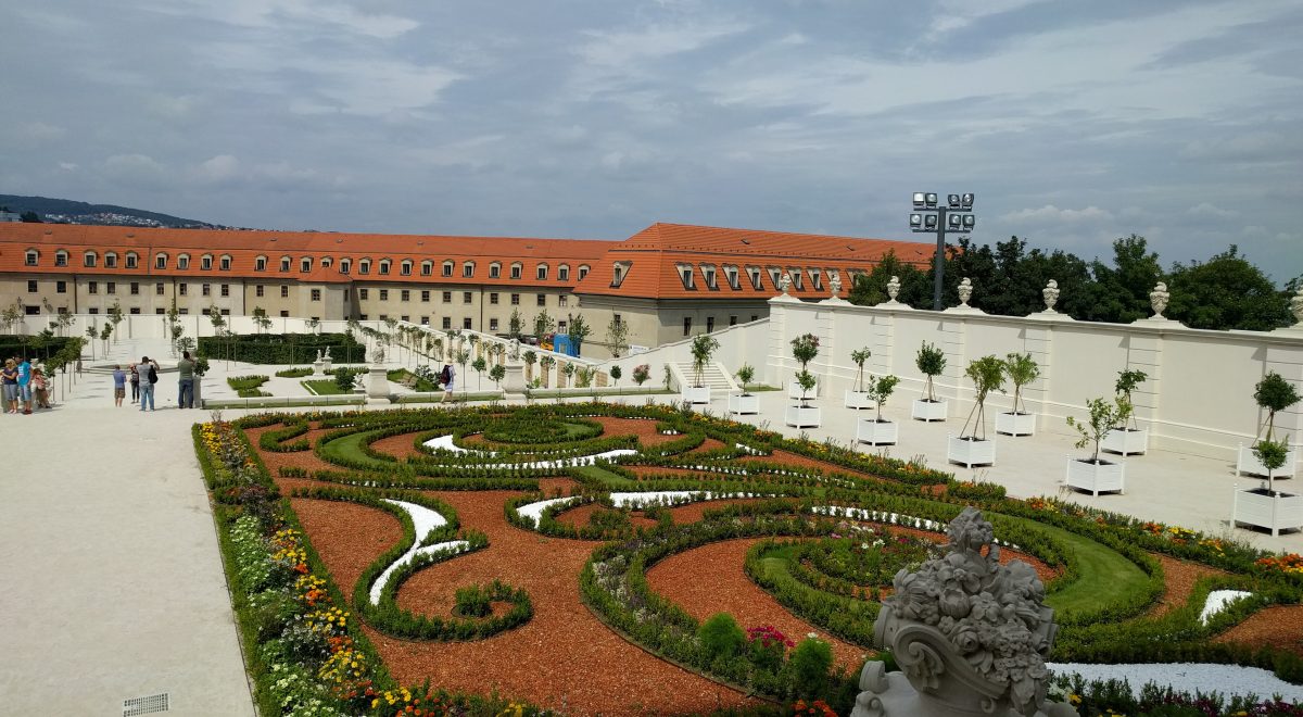 The reconstructed Baroque garden on the northern terrace of Bratislava Castle