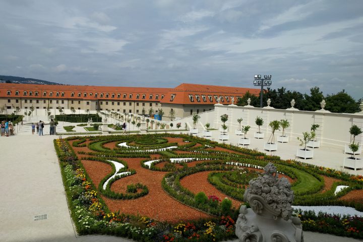 The reconstructed Baroque garden on the northern terrace of Bratislava Castle