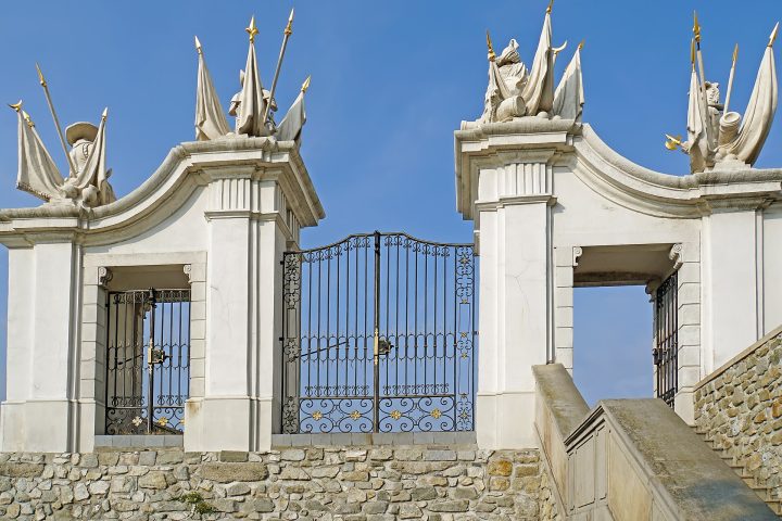 A gate into Bratislava Castle, the arrival point of the walk up from the old town